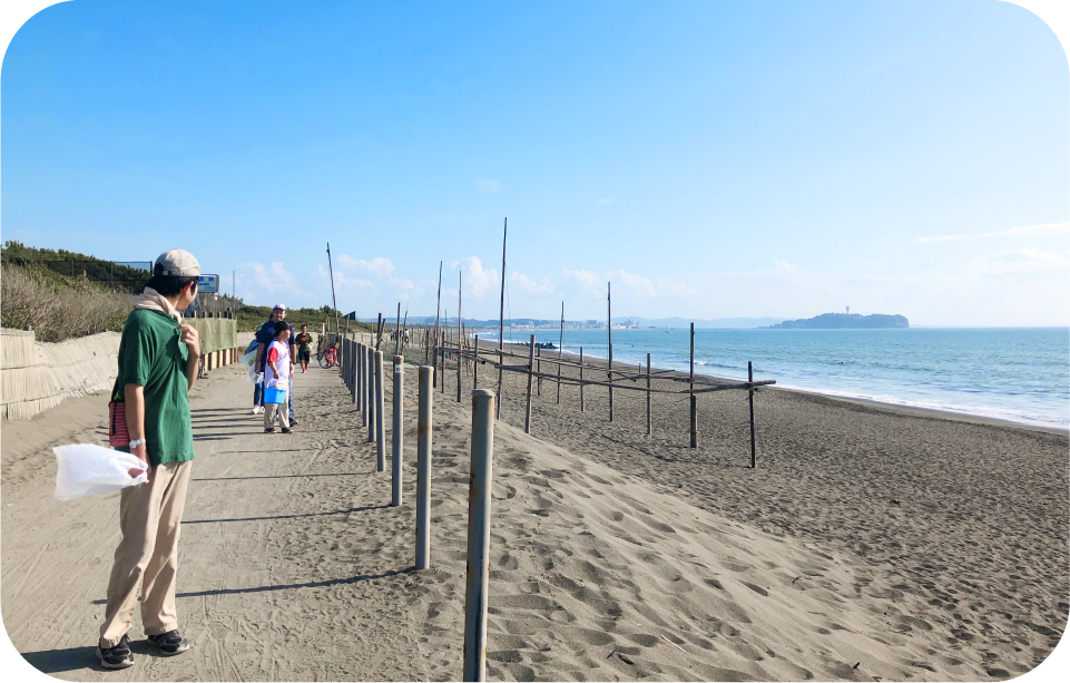県立辻堂海浜公園の清掃